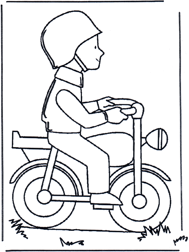 Mann auf Moped - Ausmalbilder Übriges