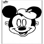 Malvorlagen Basteln - Maske Micky