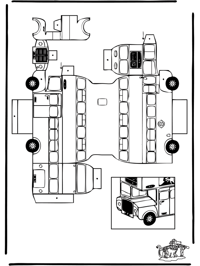 Modellbogen Doppeldecker - Basteln Modellbogen