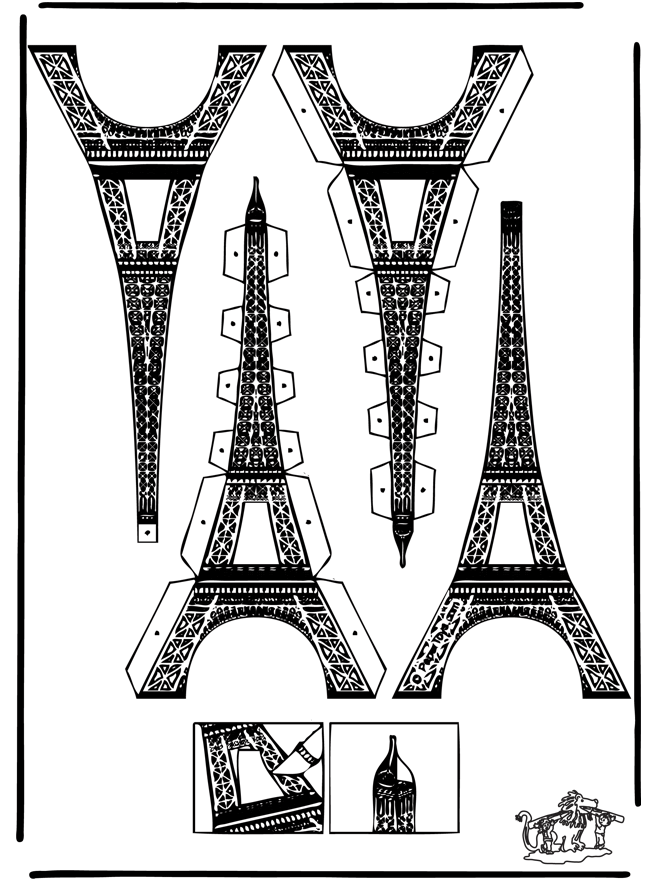 Modellbogen Eiffelturm - Basteln Modellbogen