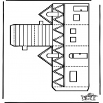 Malvorlagen Basteln - Modellbogen  Haus 2