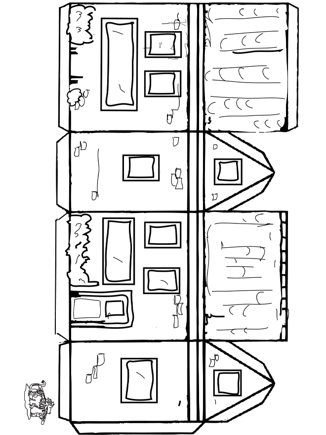 Modellbogen Häuschen 2 - Basteln Modellbogen