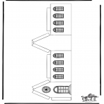 Bibel Ausmalbilder - Modellbogen  Kirche 3