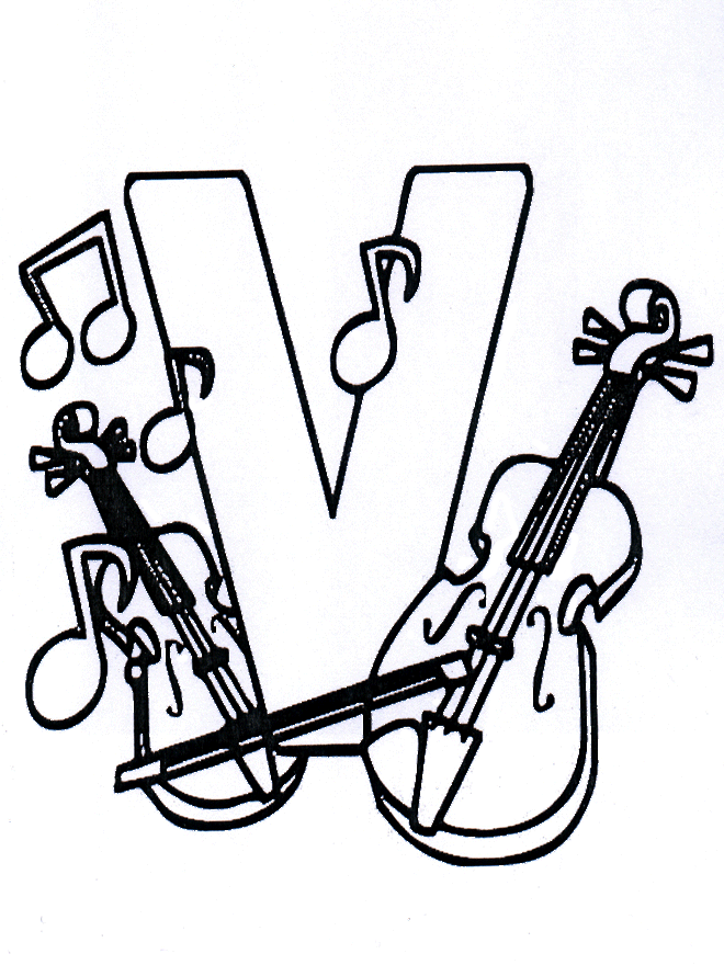 Musik Alphabet V - Malvorlagen Alphabet