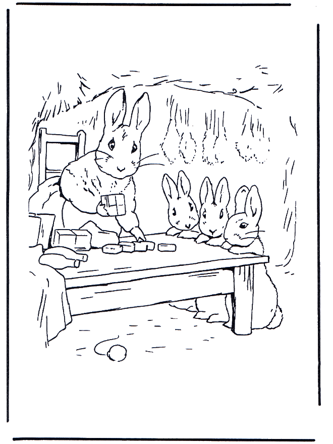 Mutter Kaninchen 1 - Malvorlagen Peter Rabbit