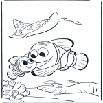Ausmalbilder für Kinder - Nemo und Vati