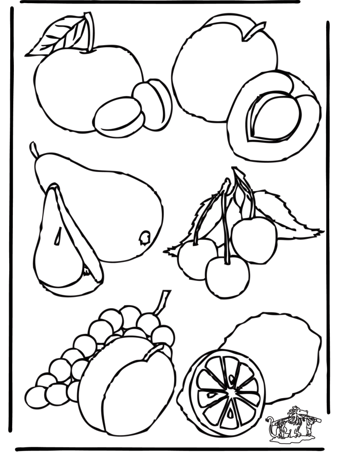 Obst 1 - Ausmalbilder Gemüse und Obst