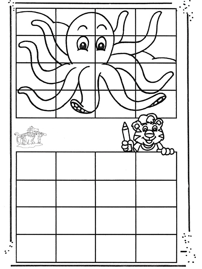 Octopus malen - Basteln Nachzeichnen