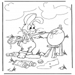 Ausmalbilder Themen - Osterhase 1