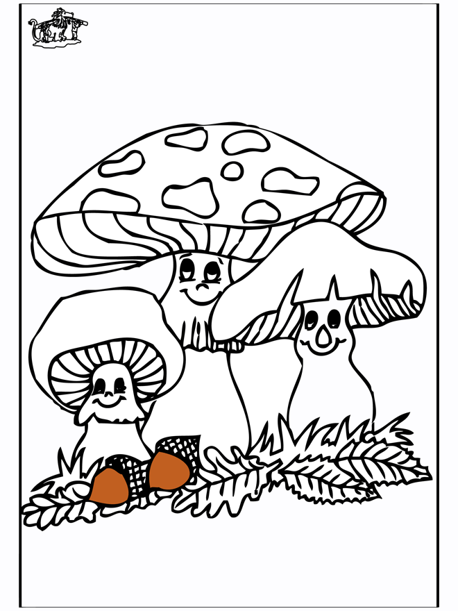 Pilze 1 - Ausmalbilder Herbst
