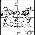 Malvorlagen Basteln - Puzzle Halloween