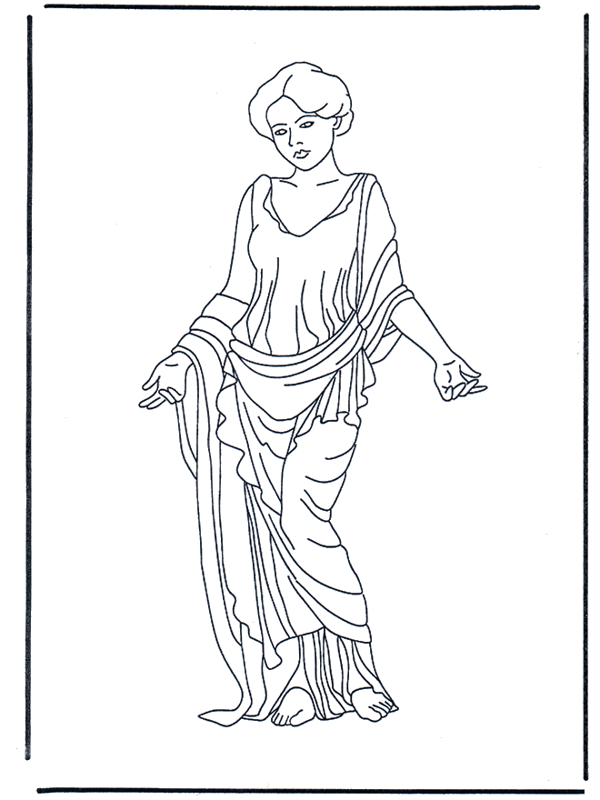 Römische Frau 2 - Malvorlagen Römer