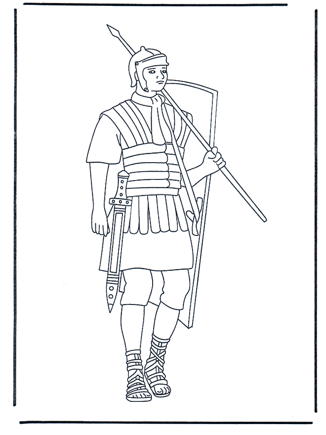Römischer Soldat 1 - Malvorlagen Römer