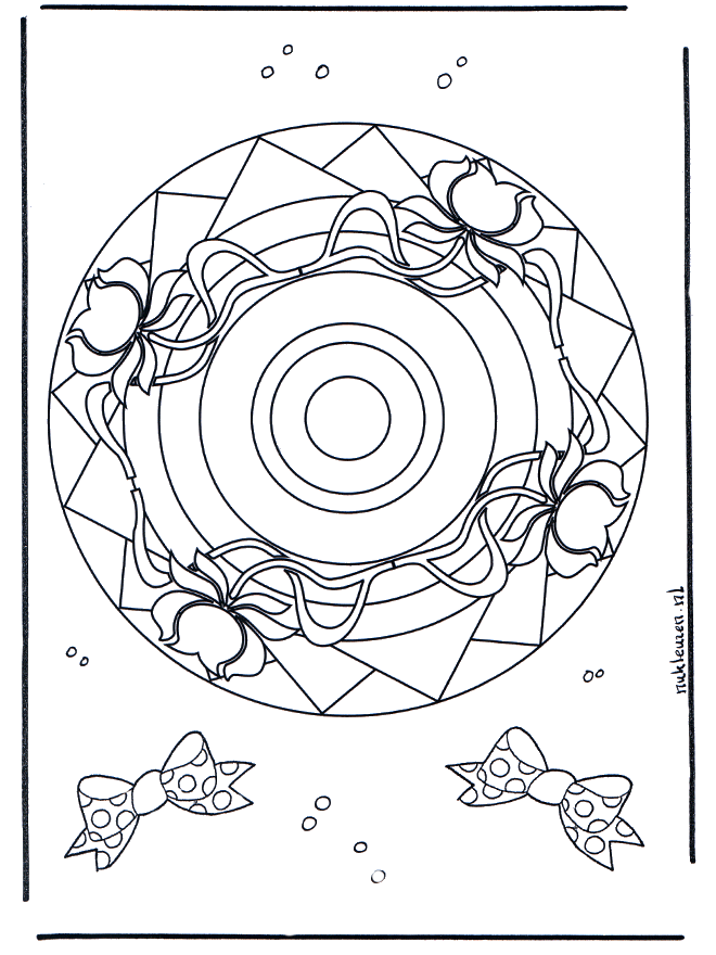 Rosen mandala 1 - Ausmalbilder Blumenmandalas