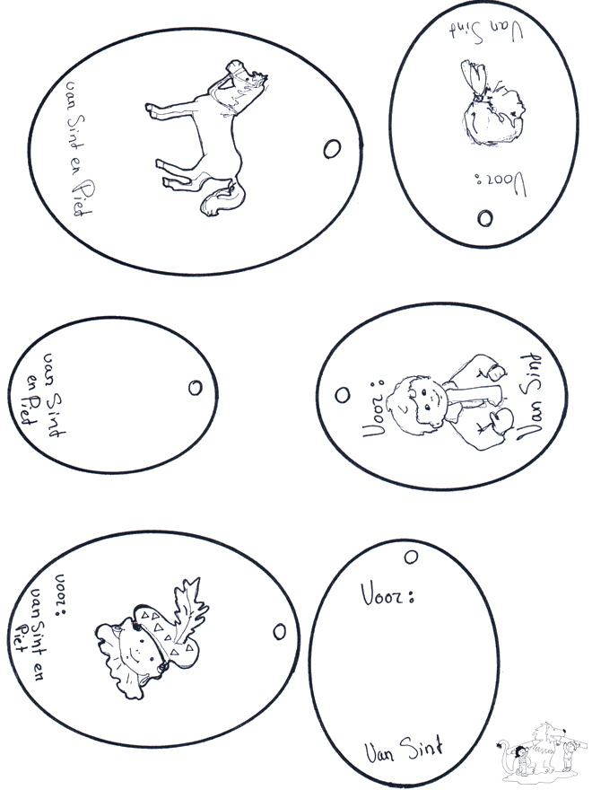 Sankt Nikolaus Geschenklabel  2 - Basteln Sankt Nikolaus