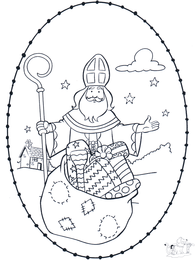 Sankt Nikolaus Stickkarte 4 - Stickkarten Sankt Nikolaus