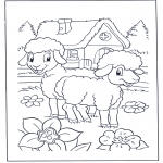 Ausmalbilder für Kinder - Schäfchen