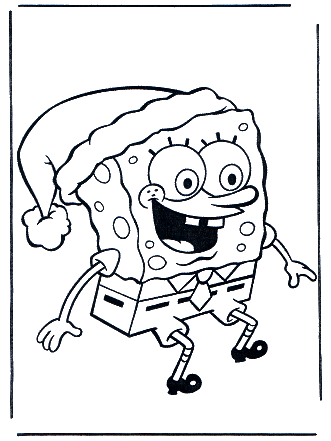 Schwammkopfs Weihnachtskappe - Malvorlagen Spongebob
