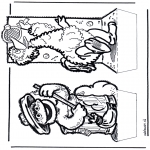 Basteln Stechkarten - Sesamstrasse Stechkarte