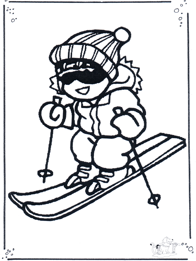 Ski fahren 2 - Malvorlagen Sport
