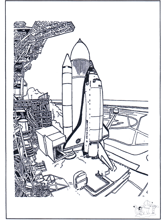 Space shuttle - Malvorlagen Raumfahrt