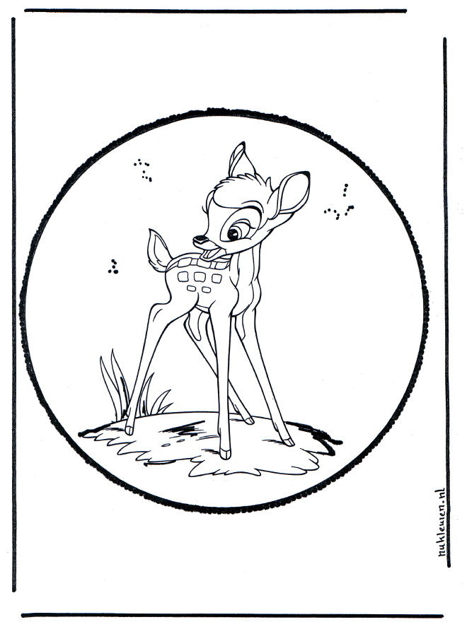 Stechkarte Bambi 2 - Basteln Comicfiguren