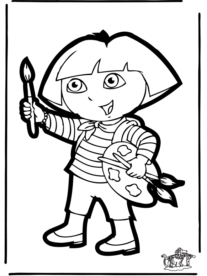 Stechkarte Dora 1 - Basteln Comicfiguren
