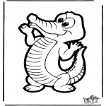 Basteln Stechkarten - Stechkarte Krokodil