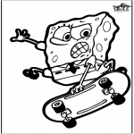 Basteln Stechkarten - Stechkarte SpongeBob