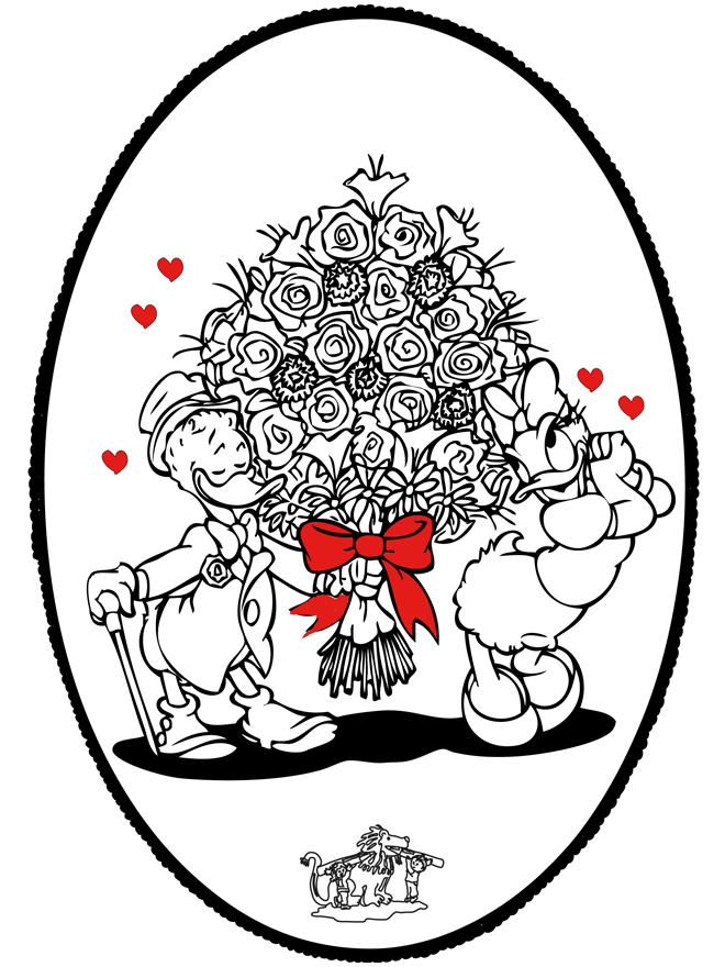 Stechkarte Valentin - Basteln Comicfiguren