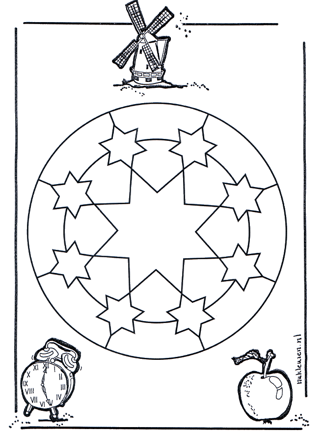 Sternemandala - Malvorlagen Kindermandalas