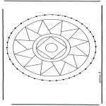 Basteln Stickkarten - Stickkarte Mandala 3