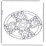 Basteln Stickkarten - Stickkarte Mandala 6