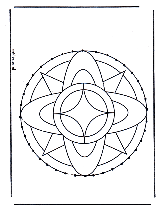 Stickkarte Mandala 7 - Mandalas Basteln