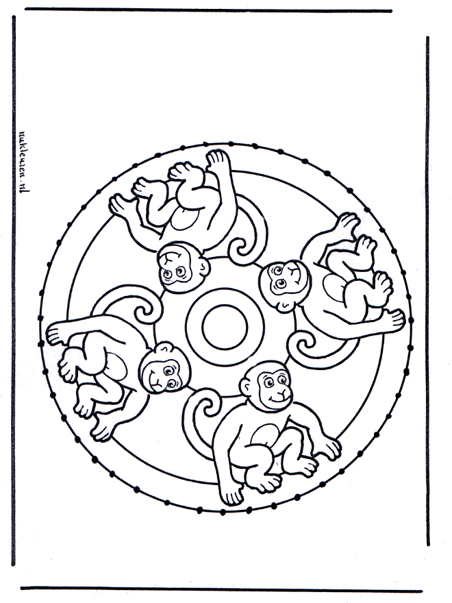 Stickkarte Tieremandala - Mandalas Basteln