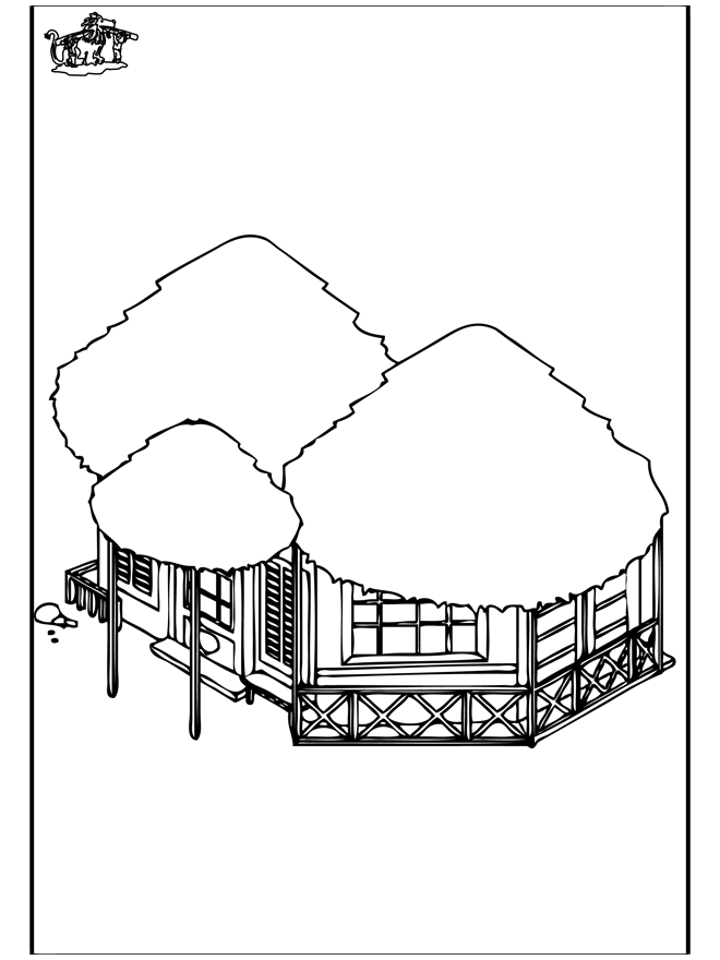 Strandhaus - Ausmalbilder Sommer