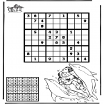 Malvorlagen Basteln - Sudoku Delfin