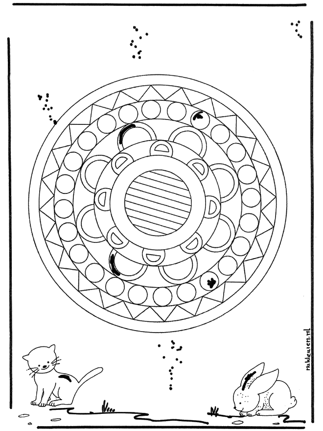 Tiere Geomandala 1 - Malvorlagen tiermandalas