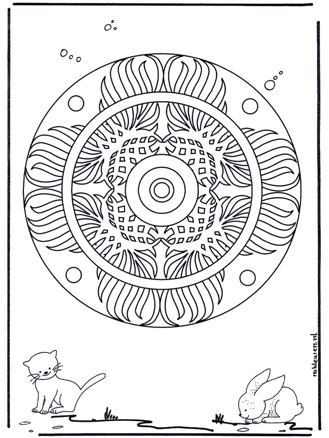 Tiere Geomandala 3 - Malvorlagen tiermandalas