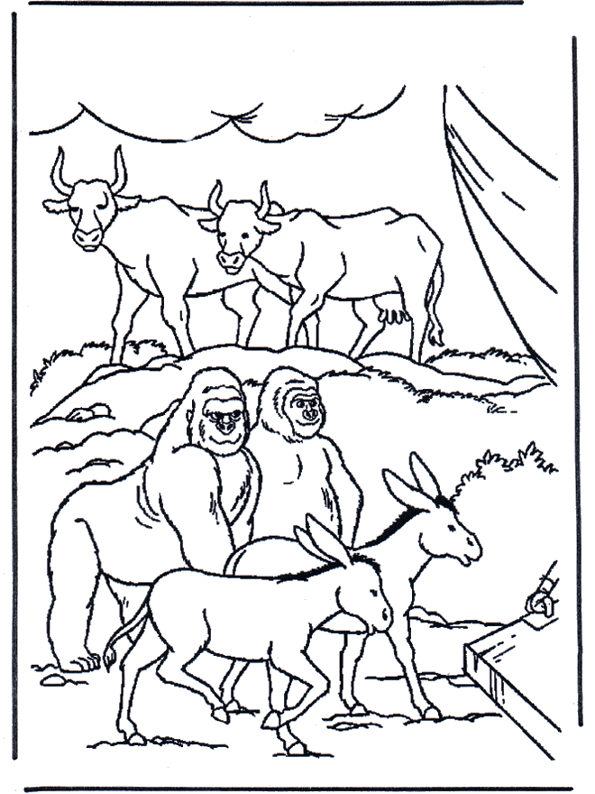 Tiere in der Arche - Malvorlagen Altes Testament
