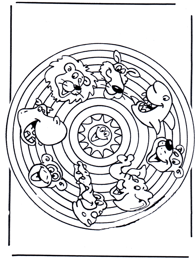 Tieremandala 2 - Malvorlagen tiermandalas