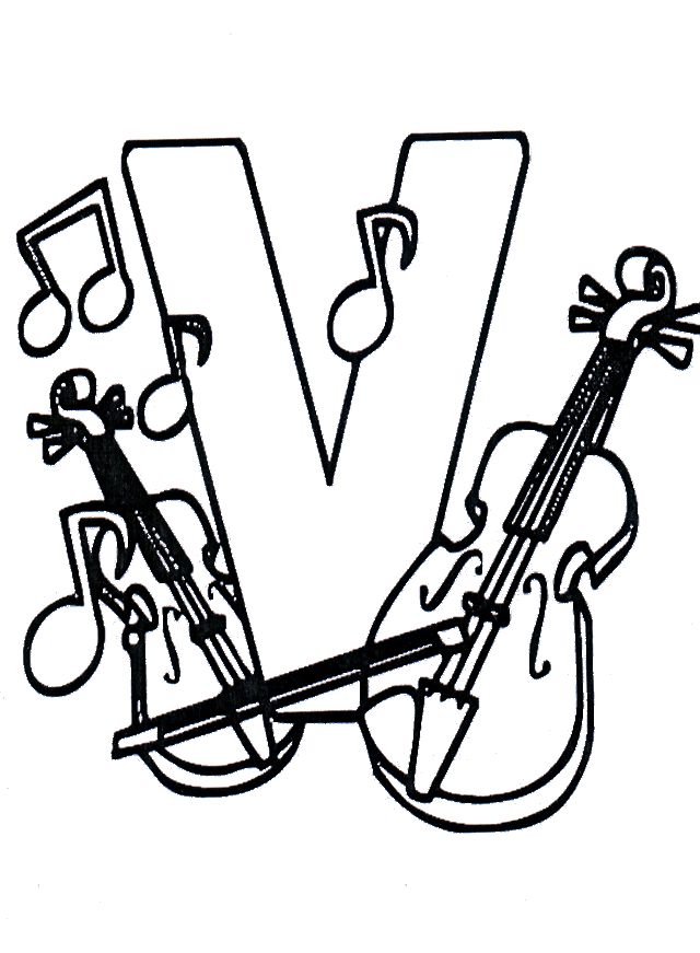 Violinen - Malvorlage Musik