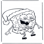 Ausmalbilder Weihnachten - Weihnachten SpongeBob Schwammkopf