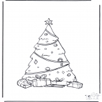 Ausmalbilder Weihnachten - Weihnachtsbaum verziert