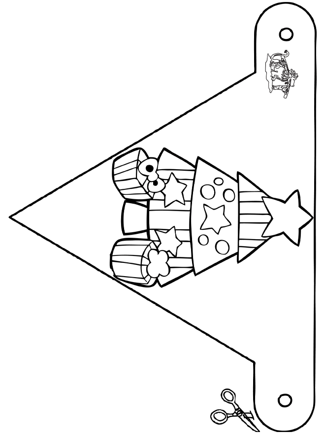 Weihnachtsfähnchen  6 - Basteln Modellbogen