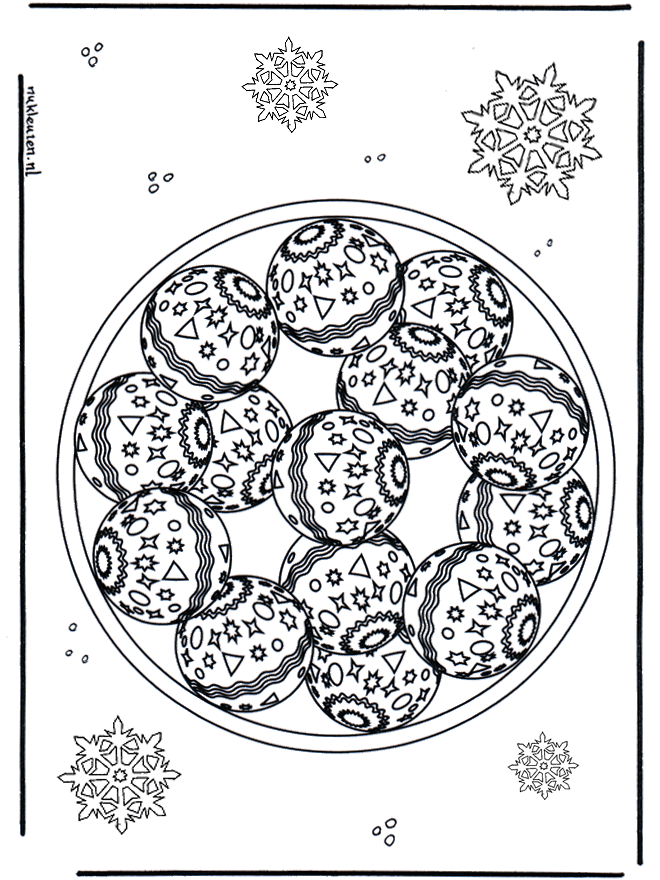 Weihnachtsmandala - Ausmalbilder Weihnachten